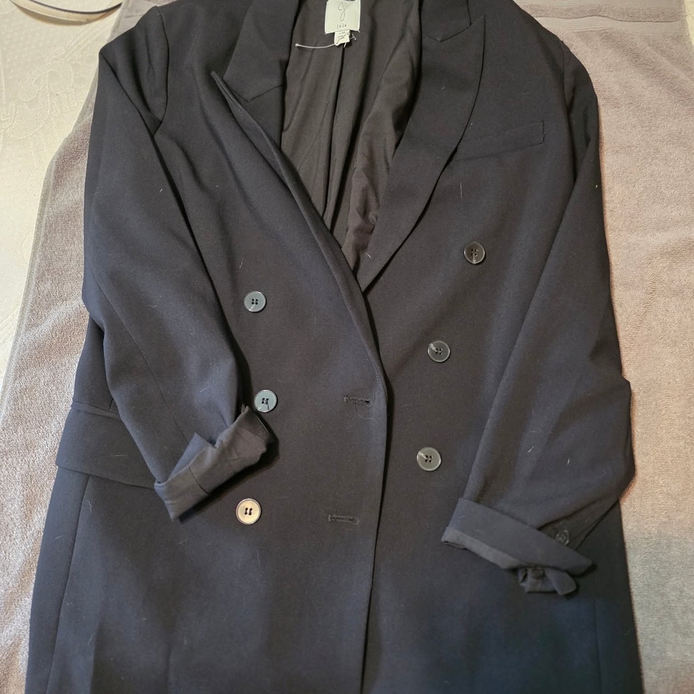 Joie Elegant Black Double-Breasted Blazer